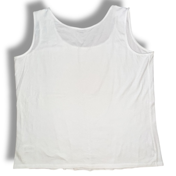 TALBOTS Pima Cotton-Blend Tank - Solid White 1X - Picture 14 of 14